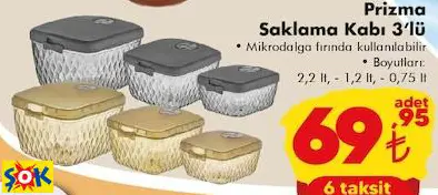 PRİZMA SAKLAMA KABI 3’LÜ